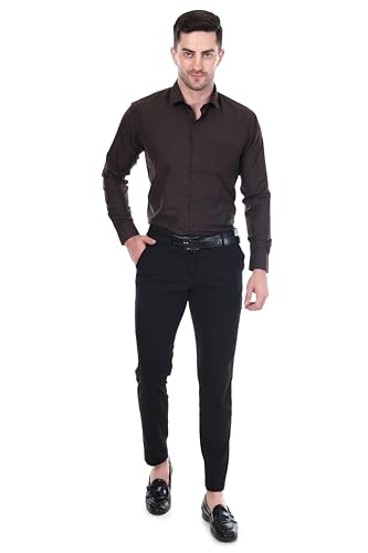 Sparrow-Outfit-Mens-Cotton-Blend-Regular-Fit-Shirt-Casual-Wear-Formal-Shirts-for-Men-and-Boys-Spread-Collar-Long-Sleeve-Button-Down-Shirt-for-Office-Parties-Special-Occasions-Dark-Brown Sparrow Outfit Men’s Cotton Blend Regular Fit Shirt | Casual Wear Formal Shirts for Men and Boys | Spread Collar Long Sleeve Button Down Shirt for Office Parties Special Occasions (Dark Brown)