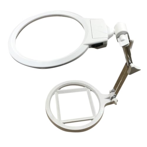 BETOOKY Lámpara de Lupa LED Plegable de Escritorio con Lente de 2,5X y 130 Mm, Marco de Metal y Acrílico, Adecuado para Lectura E Inspección con Base con Escala