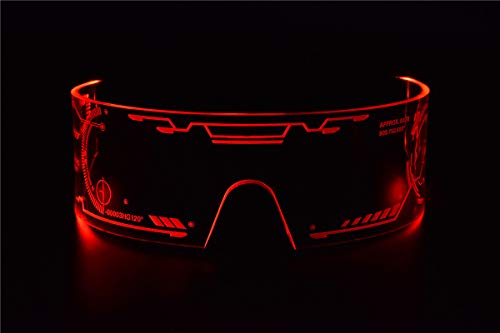 ASVP Shop Cyberpunk LED Visor Glasses - Perfect For Cosplay and Festivals - Cybergoth - Cyberpunk Glasses Goggles - Thumbnail 4