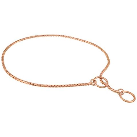 Alvalley Slip Snake Show Chain for Dogs Made of Solid Brass Thickness 3.8 mm x 26in (Rose Gold) Cover
