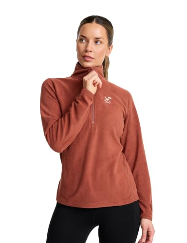 RevolutionRace Hiker Half-Zip Polar damski, lekki i elastyczny polar z zamkiem błyskawicznym, Różowa mahogny, L