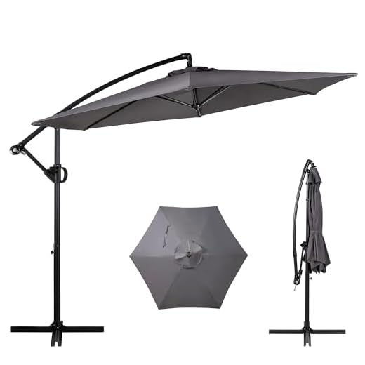 23+ Stunning Semi Inground Pool Ideas for Your Backyard Oasis 6 Shintenchi Patio Offset Umbrella With Easy Tilt Adjustment, Crank and Cross Base, Outdoor Cantilever Hanging Sunshade Canopy, Dark Gray