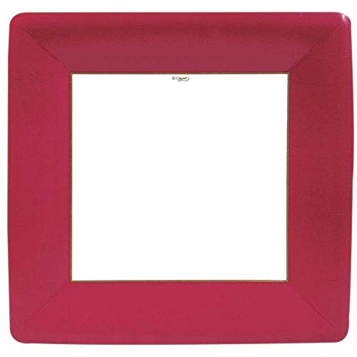 Caspari Grosgrain Square Paper Dinner Plates in Red - 16 Count Caspari Grosgrain Square Paper Dinner Plates in Red - 16 Count
