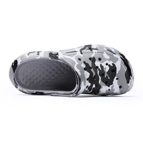 Image of Kids Boys Girls Classic Camo Garden Clogs & Mules | Lightweight Summer Shoes - Quick-Dry Non-Slip Beach Clogs
