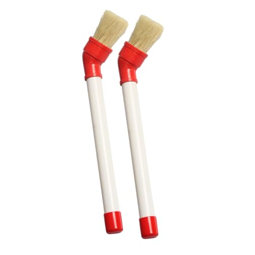 2pcs Curved Lubes Applicator Brush With Handle Bristles Brush Used For Pastes Tire Mounting Car Detailing Brush Set Interior