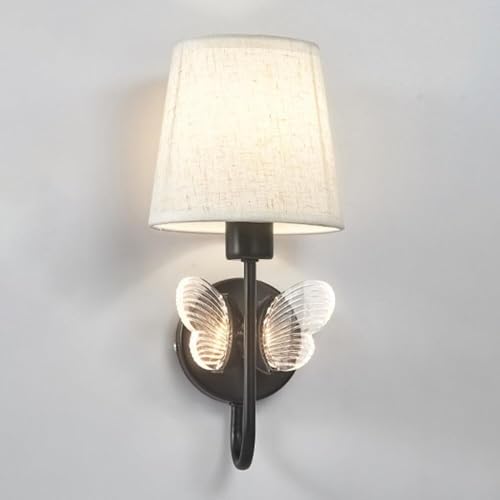 IUokLU Lámpara de Pared de Tela Blanca con diseño Creativo nórdico candelabro Moderno de Metal lámpara de Pared para Lectura de Noche lámpara de Pared con diseño de,Oscuro