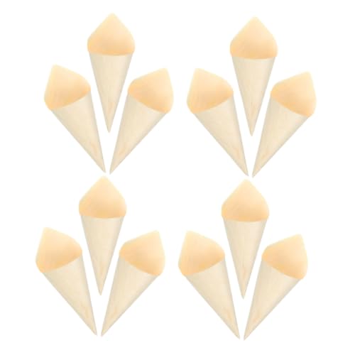 ULTECHNOVO 50pcs Disposable Food Cones Mini Ice Cream Cones Charcuterie Waffle Holders for Events Catering and Restaurants