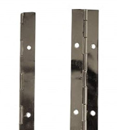 Onestopdiy.com 3 X Piano Hinges Np Nickel Plated Steel 600Mm X 38Mm (24 X 1.5 Inch)