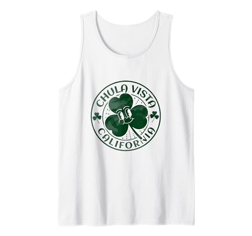 Chula Vista California Irish Shamrock CA Retro-Souvenir Tank Top