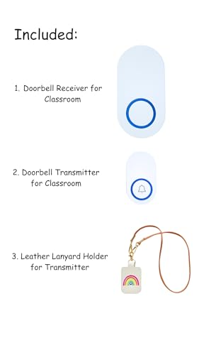 Sonnette de salle de classe arc-en-ciel AC avec cordon de serrage durable