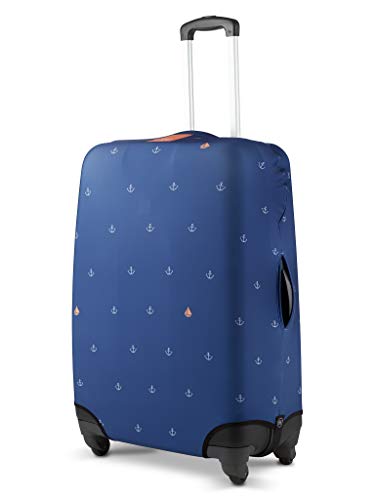 Preisvergleich Produktbild Sompex Kofferschutzhülle, Cover mit Reißverschlusstasche, Hochwertiges, flexbiles Elasthan, Wasserabweisend, Farbe:Navy