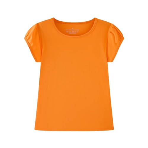 Image of Huata Girls Short Puff Sleeve Tee Basic T-Shirt 2 Packs Crewneck