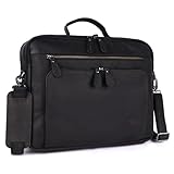 Benthill Laptoptasche Echt-Leder I Leder Umhängetasche für Laptop I Aktentasche für Notebook I Damen und Herren Tasche I Notebooktasche, Farbe:Black (H)