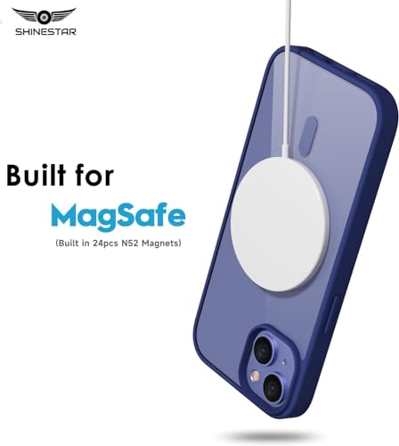 Image of SHINESTAR Clear Case for iPhone 14 Plus Compatible with Magnetic Charging- Premium Transparent Protective Cover with Enhanced Durability - Sleek and Slim Design - Blue Magsafe
