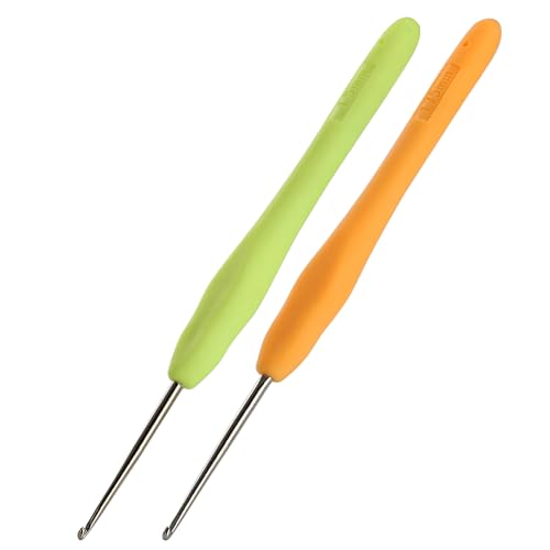 Image of YOJOB 2-Pack Small Size 1.5mm, 1.75mm Crochet Hooks, Ergonomic Crochet Hook | Super Smooth Knitting Needles with Soft Rubber for Beginner and Advanced (1.5mm, 1.75mm)