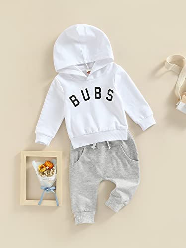 VISGOGO Toddler Baby Boy Fall Winter Clothes Set Letter Printed Long Sleeve Sweatshirt Tops + Pants 2Pcs Outfits2