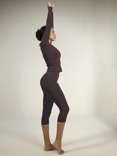 Image of CAVA Sculpt V Neck Top for Women | Snug Sculpted Fit, Long Sleeves, Flattering V Neckline, Minimal Branding, Everyday Activewear Tee