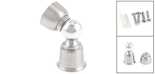 Butée de porte magnétique en métal argenté 34x58 mm compacte - 3