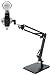 Rockville RCM03 Pro Studio Recording Condenser Microphone Mic+Metal Shock Mount Bundle with iSTAND 75 Desktop Boom Arm Mic Stand