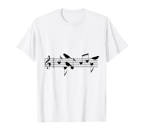 Pájaros musicales y notas para amantes de la música de aves Camiseta