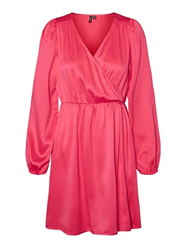Vero Moda Vmkleo LS-Abendkleid Kurz Wvn Damen Kleid, fuchsia, S