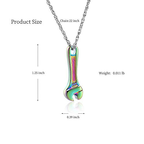 Shajwo Cremation Jewelry Urn Necklaces For Human Pet Ashes Locket Pendant Wrench Memorial Keepsake Jewelry For Men Women,Rainbow #TOP3