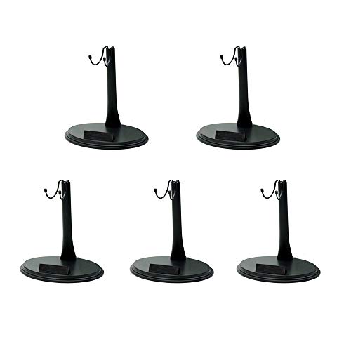 NANSHINE 5 Pcs Action Figure Stand 1/6 Scale Model Stand 12 inch, Black Holder Support Base Bracket for Model, Action Figure Base Display Stand U Type Simple Packaging- Detachable Adjustable Height