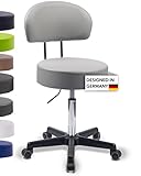 ☑️ 𝐆𝐑𝐎𝐄𝐒𝐒𝐄𝐍 & 𝐃𝐄𝐓𝐀𝐈𝐋𝐒: Der mit einem pflegeleichten Kunstleder bezogene Arbeitshocker hat einen Durchmesser von 40 cm und eine Höhe von 10 cm. Das robuste Fußkreuz aus Nylon hat einen Durchmesser von 56 cm. Die ungebremsten PU-Doppellaufrollen (Stiftmaß 11x22 mm) eignen sich vor allem für harte und glatte Böden