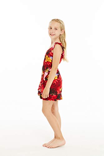 Image of Hawaii Hangover Family Matching Hawaiian Clothes, Sunset Red | Family matching Hawaiian outfits, Sunset Red, lightweight rayon, machine washable, tropical floral print, luaus, cruises