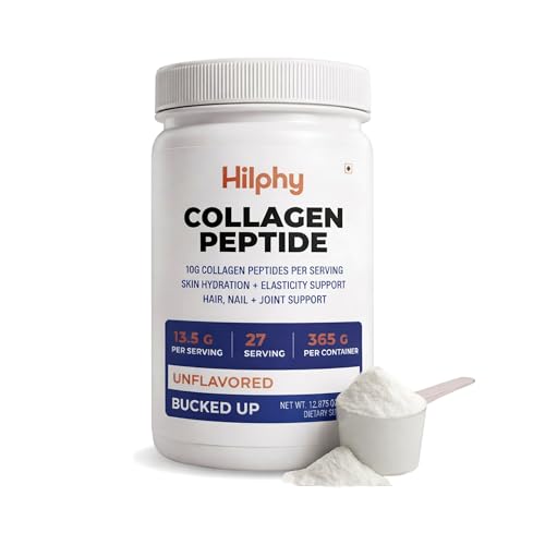 Image of Collagen Peptide Type I, II, III & X for Skin Elasticity, Hair, Nails & Joint Support with Glucosamine & Vitamin C | 10g Collagen Per Serving | Unflavored Hydrolyzed Collagen Powder | 365g