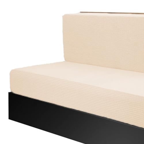 Housse de coussin extensible polyester jaune lot de 4 pour canapé de salon