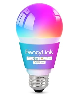 Fancylink Matter Smart Light Bulbs, Color Changing Light Bulb, Compatible with Alexa and Google Assistant, Apple Home,16 Million Colors RGBCW, WiFi & Bluetooth LED Light Bulbs, A19, 800 Lumens,1 Pack