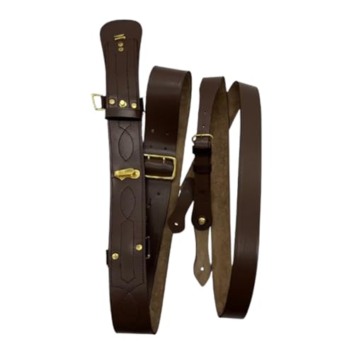 Sam Browne Leather Belt and Shoulder Strap Custom Made Brown Color Genuine Leather Crossover shoulder Strap Belt