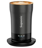 Supsonic - Heated Coffee Mug, Temperature Control Smart Travel Mug Warmer for Desk, Stainless Steel Tumbler with Auto Shut Off, Gifts for Men Women Coffee Lovers, 14oz
