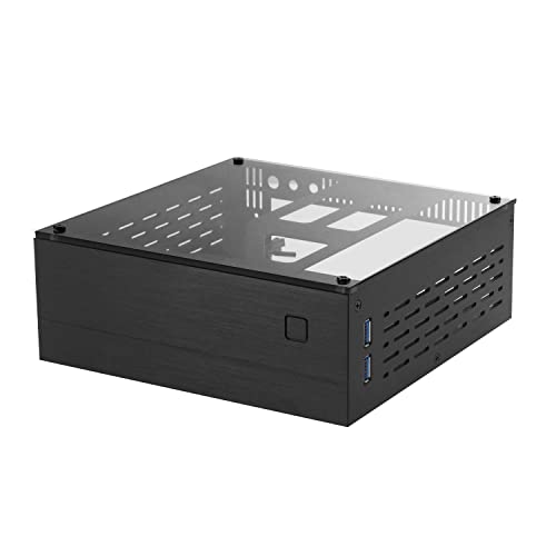 Goodisory A01 Aluminum Mini-Itx Htpc Desktop Computer Chassis (Black Tempered Glass) #TOP24