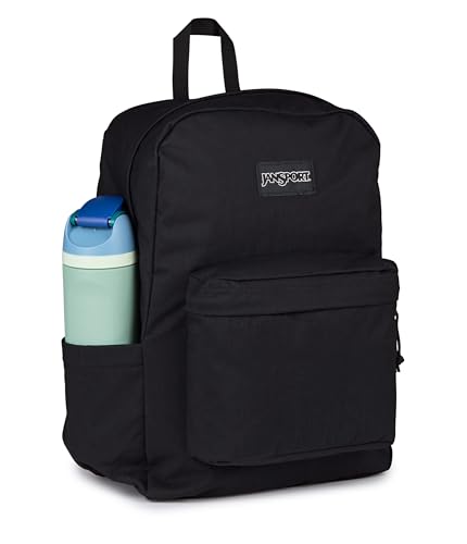 Image of JanSport Superbreak Plus FX Backpack - Work, Travel, or Laptop Bag with Water Bottle Pocket - Black