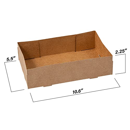 MT Products Small Brown Drink and Food Trays - 4 Corner Pop Up for Stadiums or Theaters (Pack of 25) - Made in the USA