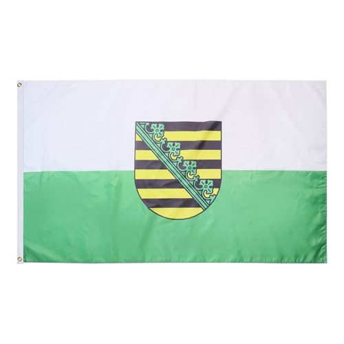 Bandiera Sassonia 90X60Cm - Bandiera Land Di Sachsen - Germania 60 X 90 Cm - Az Flag