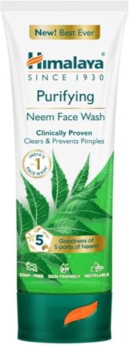 Image of Himalaya Purifying Neem Face Wash|Clears and Prevents Pimples & Acne|Made with 5 parts of Neem|New & Best Ever clinically Proven formula|Gently Cleanses|For men and women|150 ml (Pack of 1)