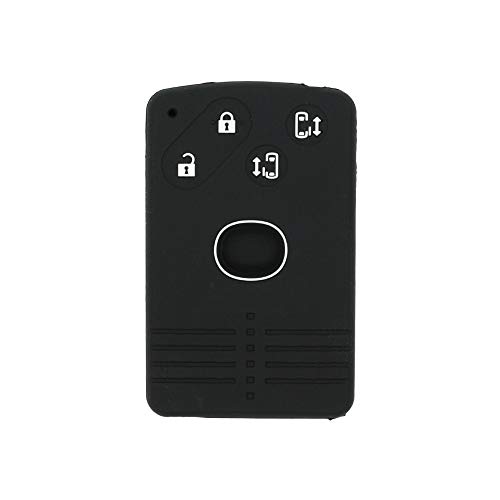 SEGADEN Silicone Cover Protector Case Holder Skin Jacket Compatible with MAZDA 4 Button Smart Card Remote Key Fob CV4534 Black
