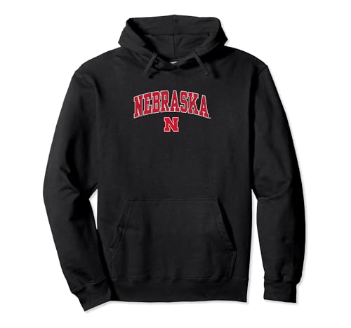 Nebraska Cornhuskers Arch Over Black Officially Licensed Pullover Hoodie