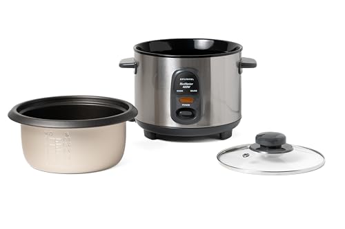 Grunkel - Arrocera eléctrica y Vaporera RC- 1L Funciona para Cocinar arroz, Olla 01L Antiadherente extraíble incluye Tapa y Cuchara. 400 W - imagen 9