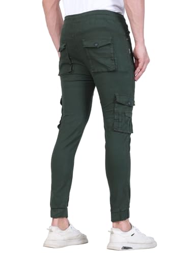 Image of Men's Cargo Pants with Pockets, Cotton Joggers, 6 Pocket Casual Trousers, Track Pants for Office and Parties, Comfortable