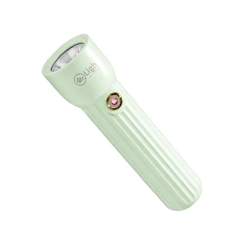 Image of Mr.Light Rechargeable LED Torch Light, USB Type-C Charging, 3 Modes (High /Low /Strobe), Up to 20 Hours Backup, Mini Lightweight Pocket Flashlight for Home, Camping, Hiking & Work (Light Green)