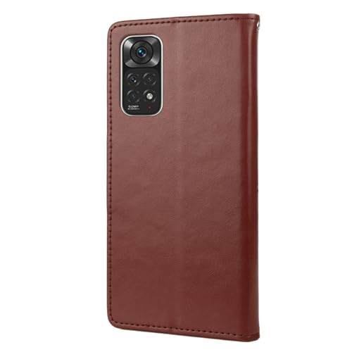 Étui pour Xiaomi Redmi Note 11 de protection clapet support marron