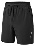 Rdruko Men's Hiking Shorts 7" Quick Dry Lightweight Shorts Black M