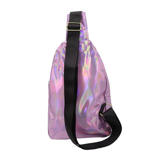 Laser Chest Bag for Women Men Holographic Sling Bag Unisex Colorful Sport Daypack Leather Shiny Crossbody Bag Shoulder Bag4