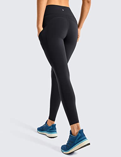 Crz Yoga Women's Naked Feeling Workout Leggings 25 Inches - High Waisted Yoga Pants With Side Pockets Athletic Running Tights Black Medium #TOP2