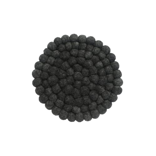 Pot en Laine Ezhippie 20 cm avec résistance à la Chaleur, Porte-Pot antidérapant Fait Main du Népal | Dessous de Plat pour casseroles et poêles de Cuisine Protège Les Tables et Les comptoirs, Rond 2