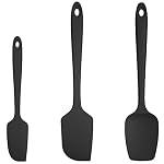U-Taste Silicone Spatula Set, 600ºF High Heat Resistant, 3-Pcs, Black